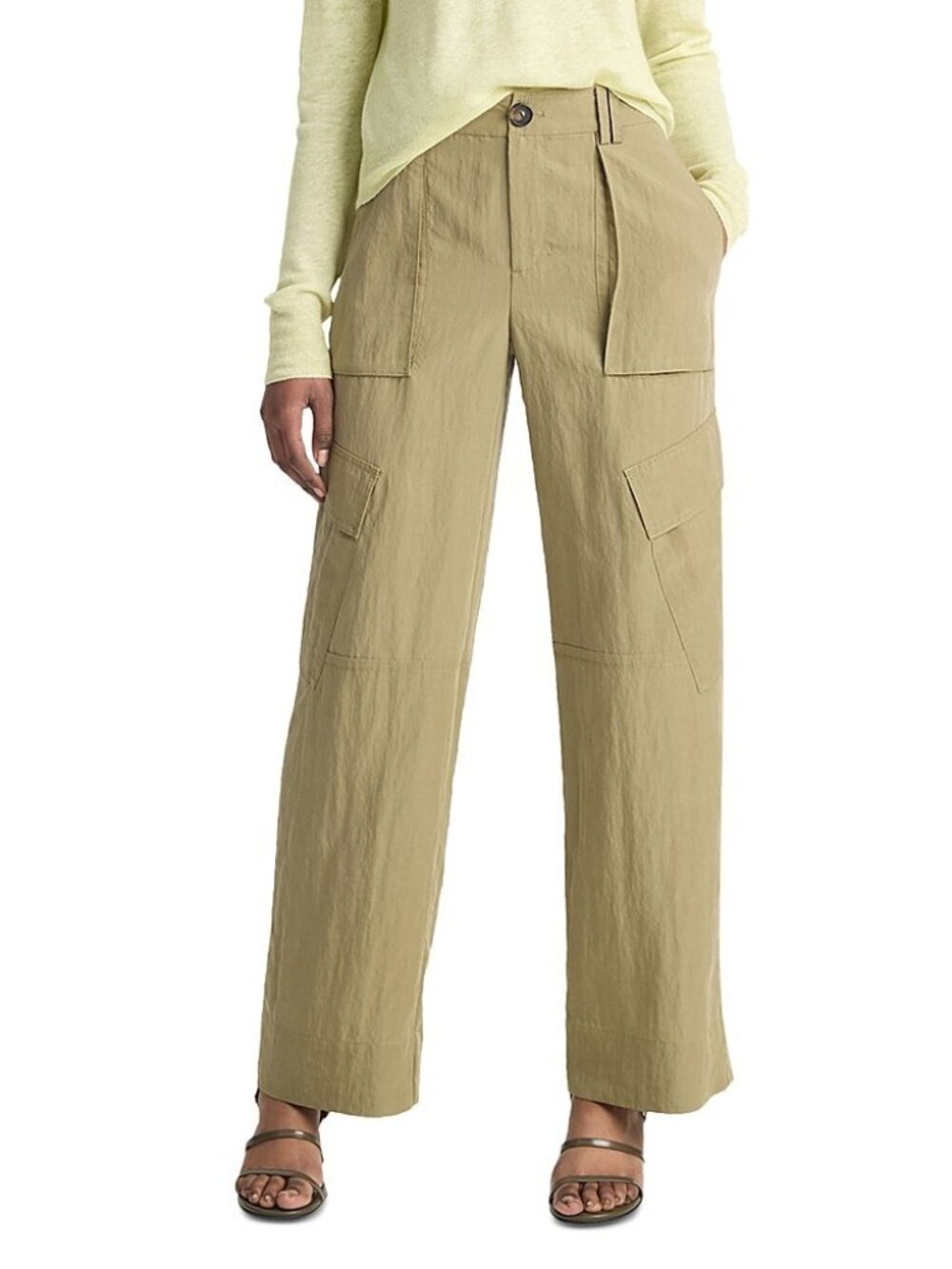 Vince Women's Mid-Rise Fluid Cargo Trouser Earthly Size 16